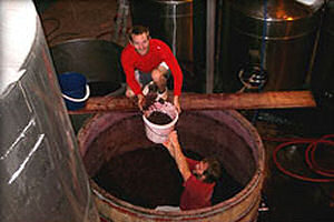 Scooping wine vat